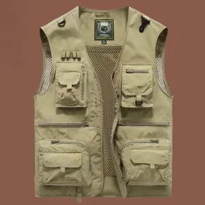Men's Multi-Pocket Clothing Spring New Vest Jacket Casual size 6XL Sleeveless Coat Male Mesh Breathable Fishing Camping Vests